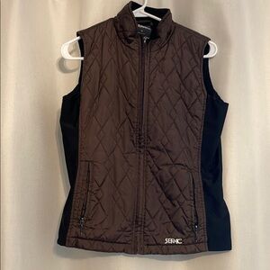 Women's Brown Quilted Vest Size Medium